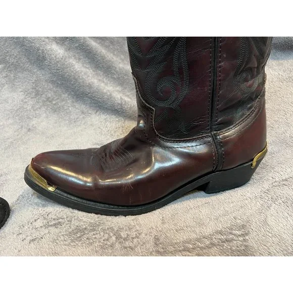 Laredo Leather Metal Tip Western Boots 12628, Mens Size 11 Extra Wide - Picture 2 of 13